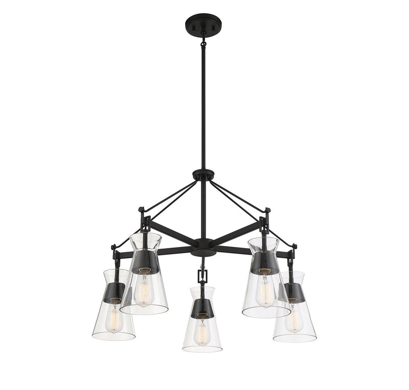 Savoy House 1-1832-5-89 Five Light Chandelier, Matte Black