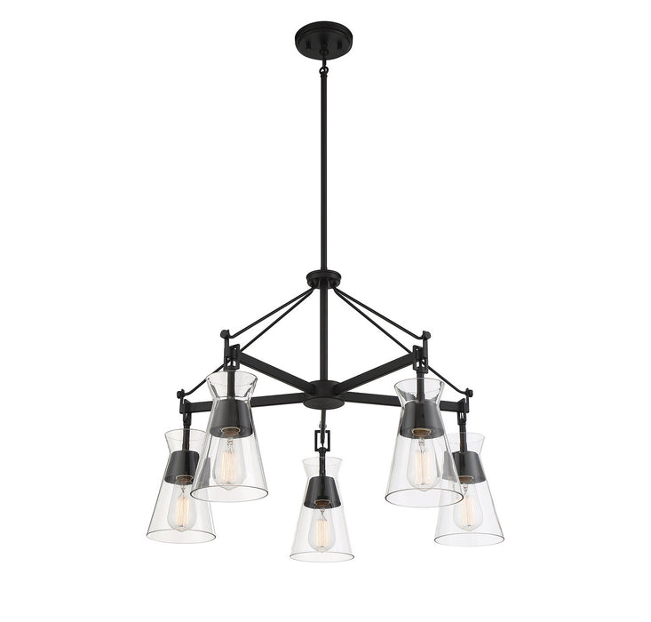 Savoy House 1-1832-5-89 Five Light Chandelier, Matte Black
