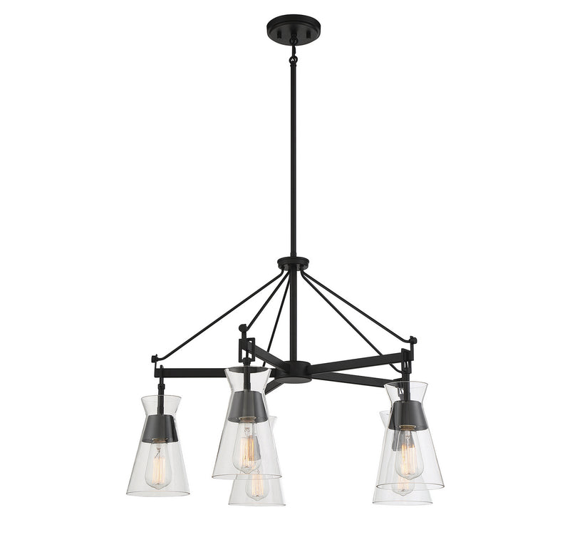 Savoy House 1-1832-5-89 Five Light Chandelier, Matte Black