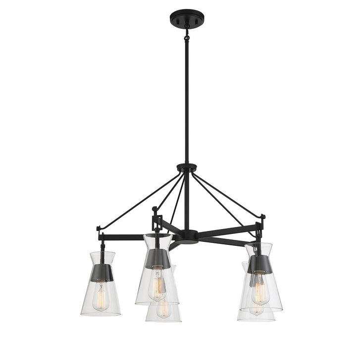 Savoy House 1-1832-5-89 Five Light Chandelier, Matte Black