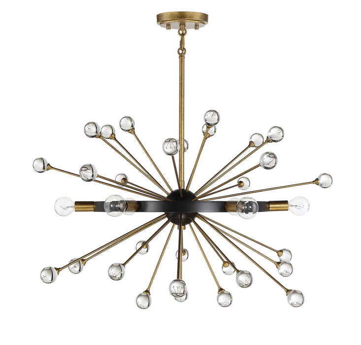 Savoy House 1-1857-6-62 Six Light Chandelier, Como Black with Gold