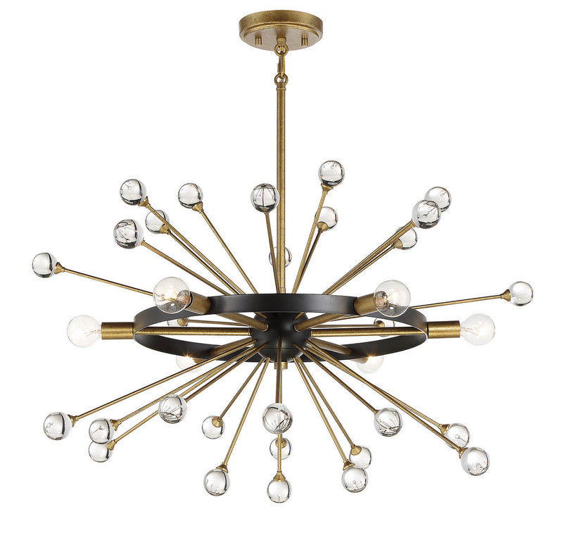 Savoy House 1-1857-6-62 Six Light Chandelier, Como Black with Gold