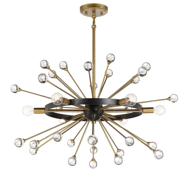 Savoy House 1-1857-6-62 Six Light Chandelier, Como Black with Gold
