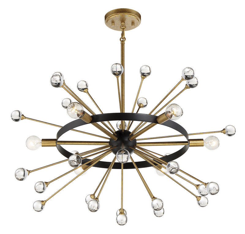 Savoy House 1-1857-6-62 Six Light Chandelier, Como Black with Gold