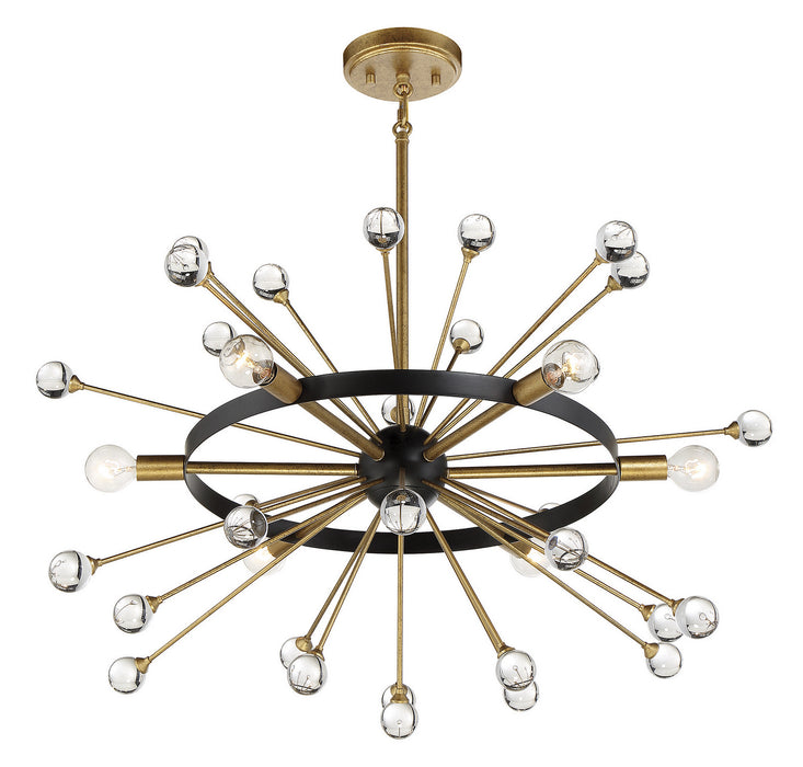 Savoy House 1-1857-6-62 Six Light Chandelier, Como Black with Gold