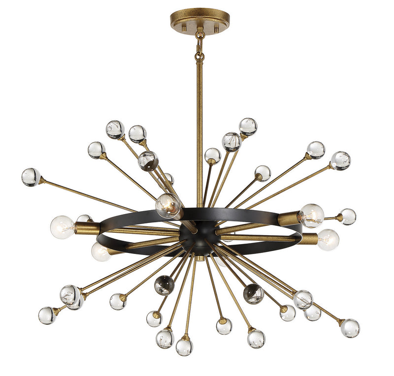 Savoy House 1-1857-6-62 Six Light Chandelier, Como Black with Gold