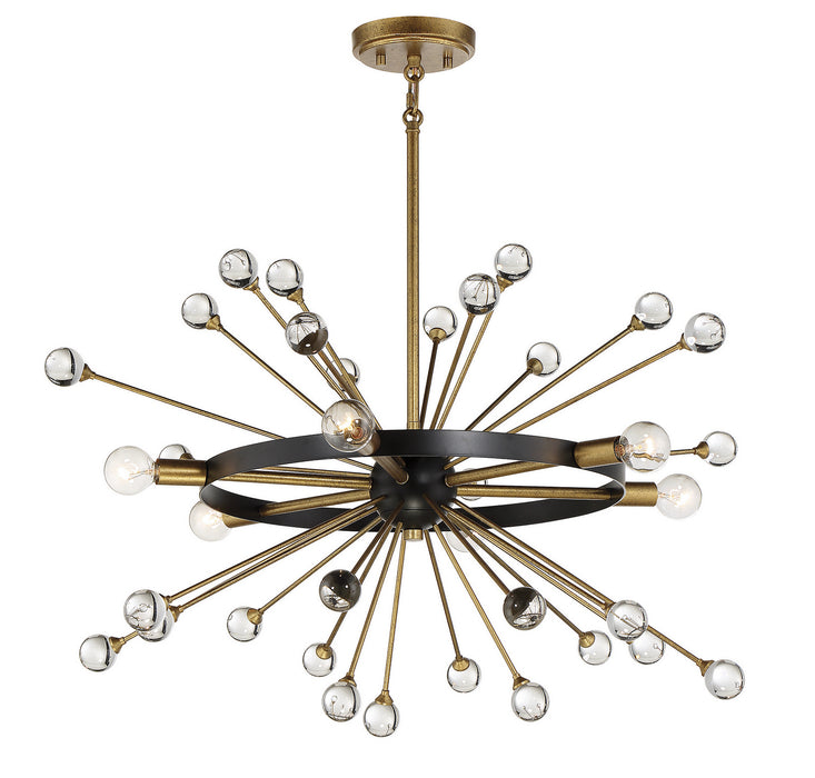 Savoy House 1-1857-6-62 Six Light Chandelier, Como Black with Gold