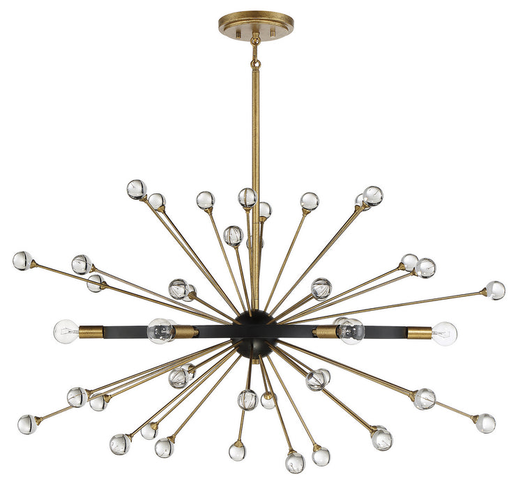 Savoy House 1-1858-6-62 Six Light Chandelier, Como Black with Gold