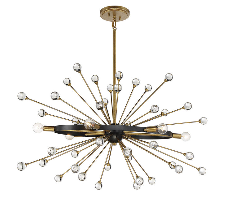 Savoy House 1-1858-6-62 Six Light Chandelier, Como Black with Gold