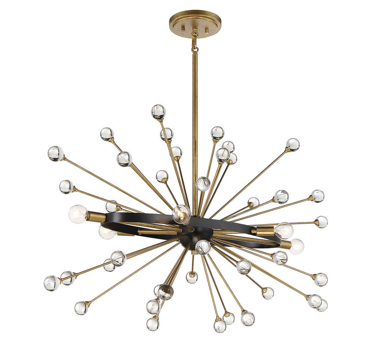 Savoy House 1-1858-6-62 Six Light Chandelier, Como Black with Gold
