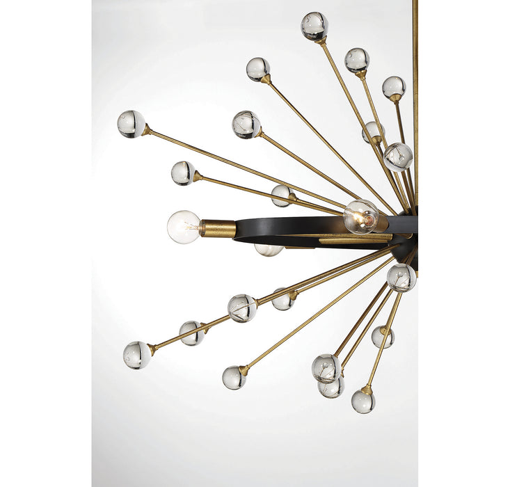 Savoy House 1-1858-6-62 Six Light Chandelier, Como Black with Gold