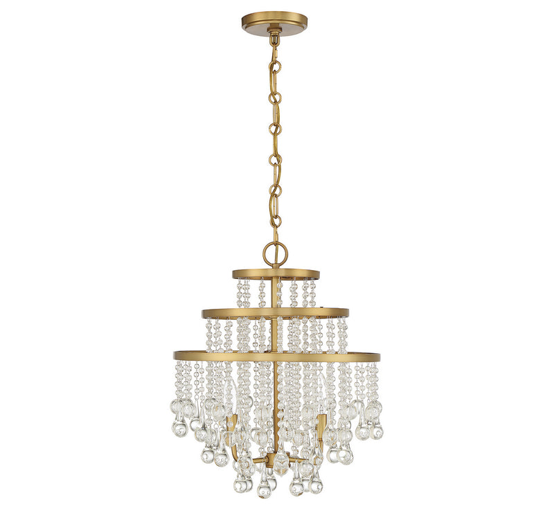 Savoy House 1-1865-3-322 Three Light Mini Chandelier, Warm Brass