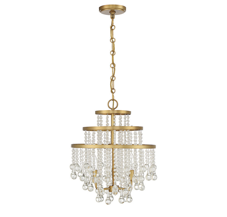 Savoy House 1-1865-3-322 Three Light Mini Chandelier, Warm Brass