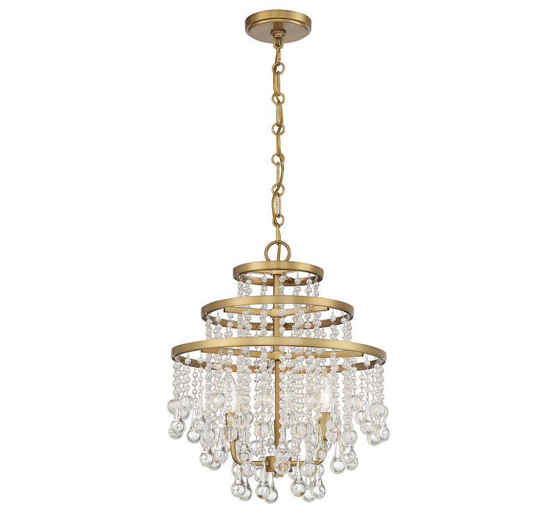Savoy House 1-1865-3-322 Three Light Mini Chandelier, Warm Brass