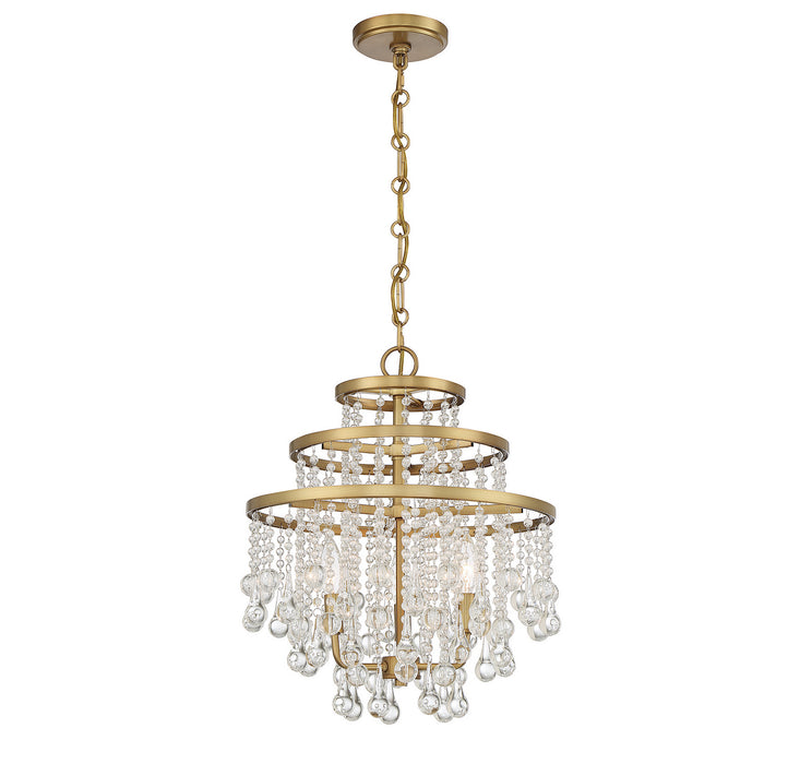 Savoy House 1-1865-3-322 Three Light Mini Chandelier, Warm Brass