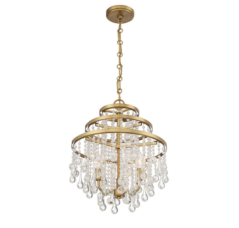 Savoy House 1-1865-3-322 Three Light Mini Chandelier, Warm Brass
