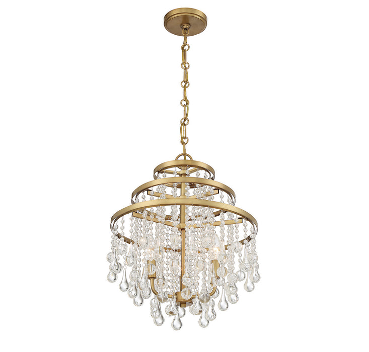Savoy House 1-1865-3-322 Three Light Mini Chandelier, Warm Brass