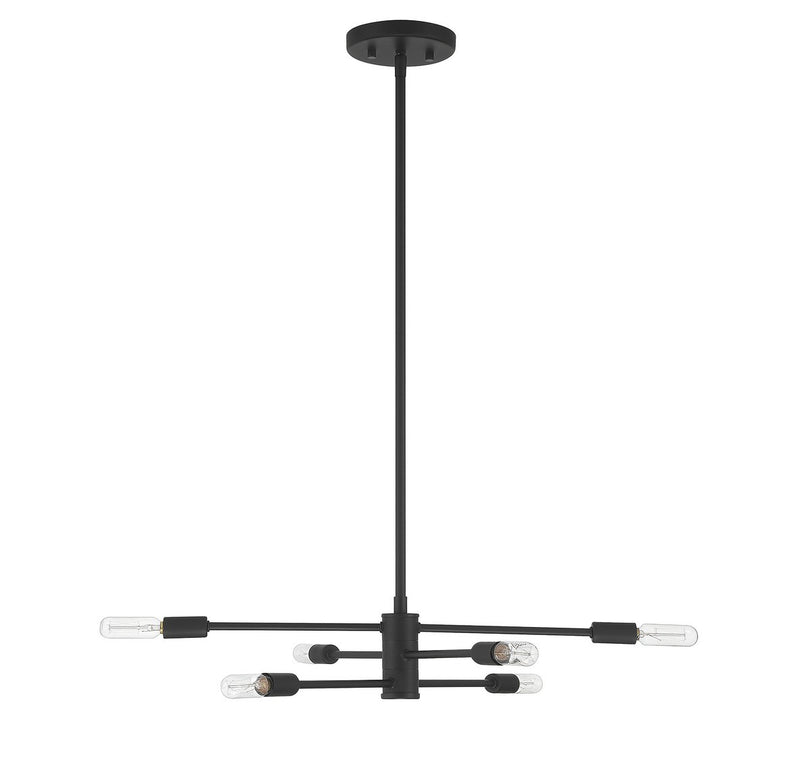 Savoy House 1-7000-6-89 Six Light Chandelier, Matte Black