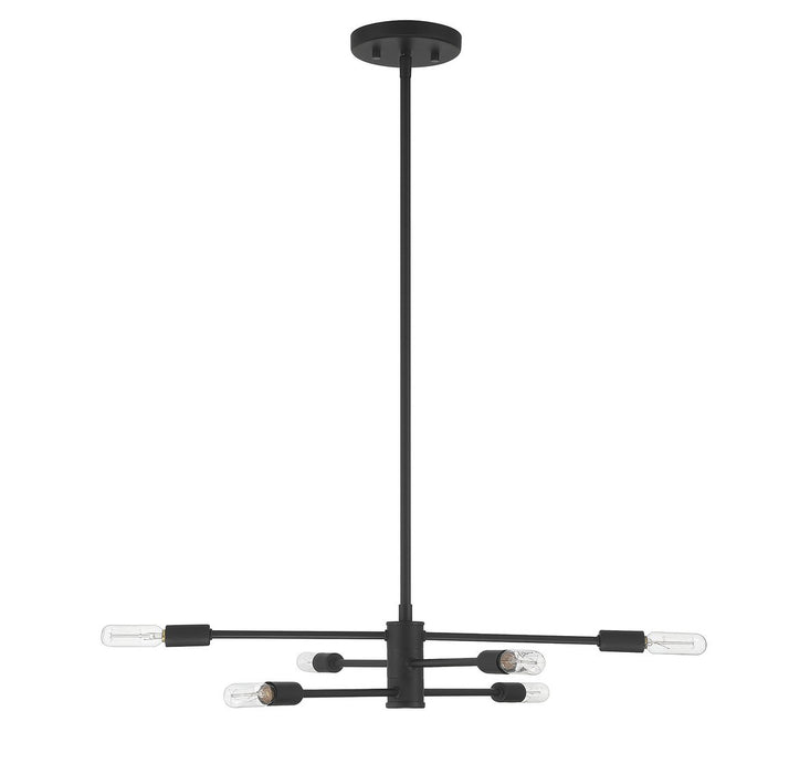 Savoy House 1-7000-6-89 Six Light Chandelier, Matte Black
