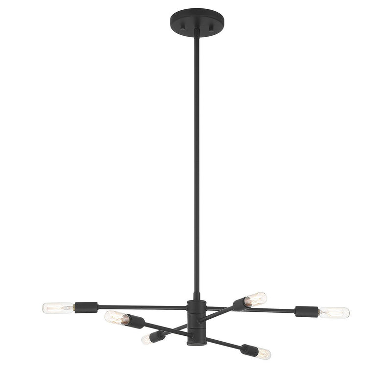 Savoy House 1-7000-6-89 Six Light Chandelier, Matte Black