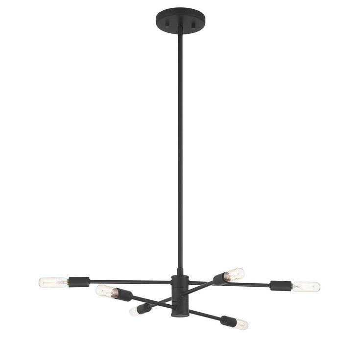 Savoy House 1-7000-6-89 Six Light Chandelier, Matte Black