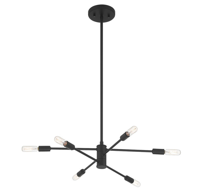 Savoy House 1-7000-6-89 Six Light Chandelier, Matte Black