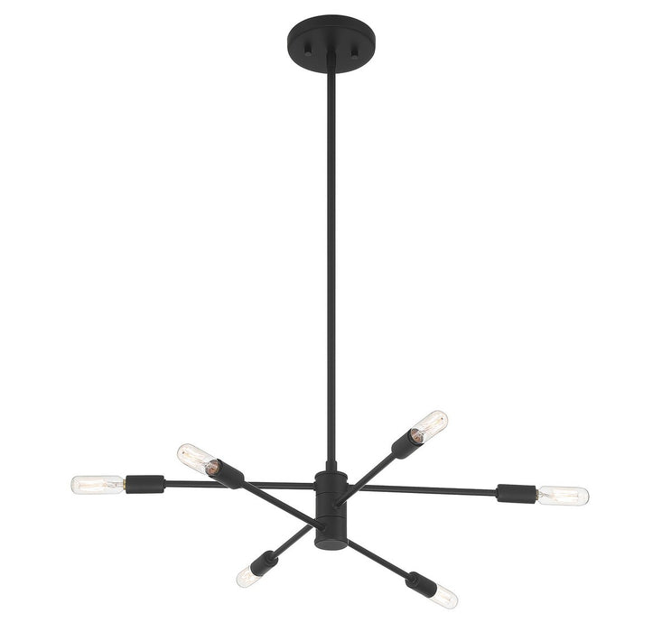 Savoy House 1-7000-6-89 Six Light Chandelier, Matte Black
