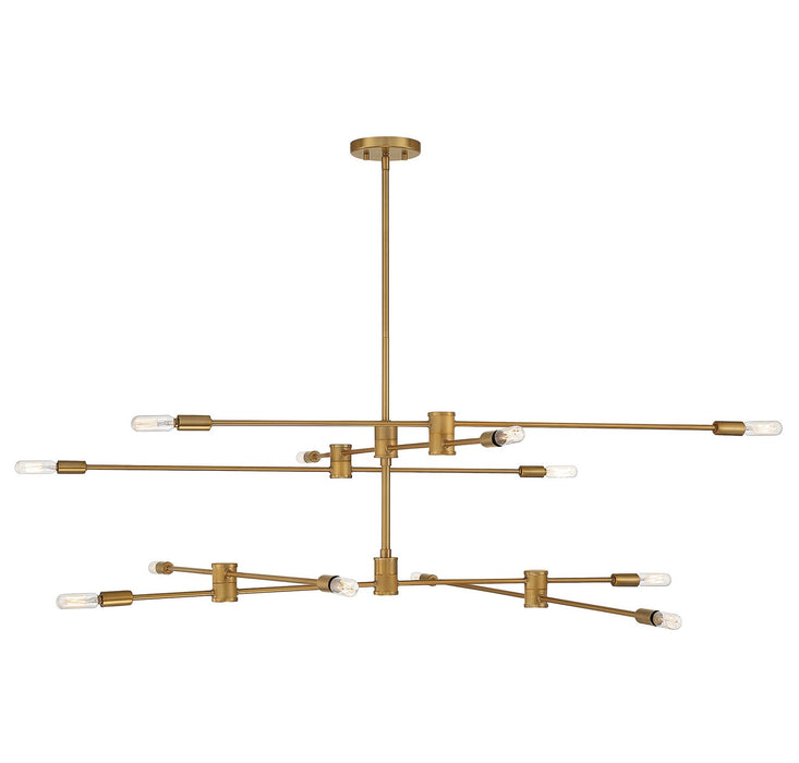 Savoy House 1-7001-12-322 12 Light Chandelier, Warm Brass