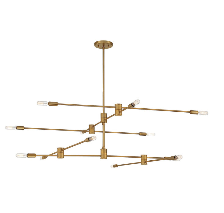 Savoy House 1-7001-12-322 12 Light Chandelier, Warm Brass
