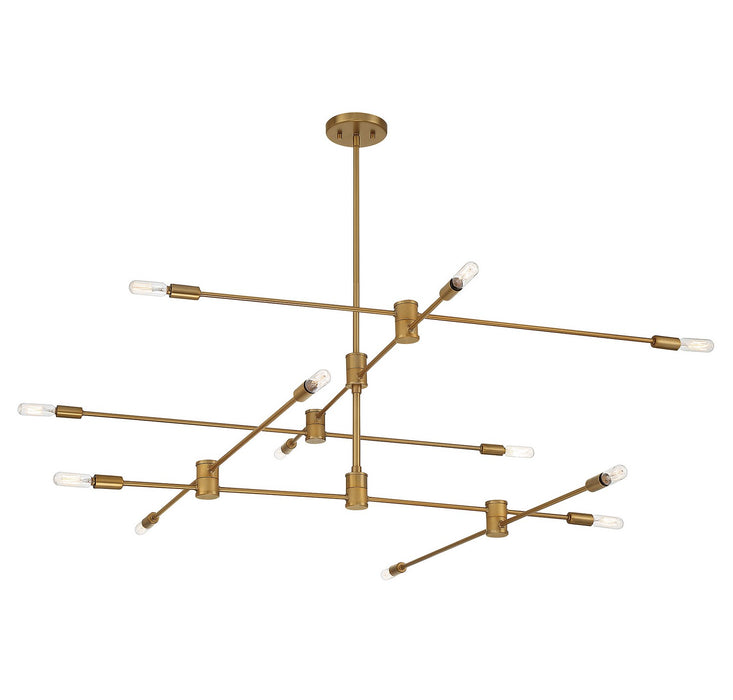 Savoy House 1-7001-12-322 12 Light Chandelier, Warm Brass
