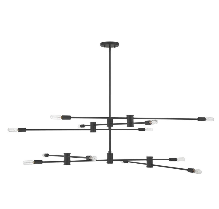 Savoy House 1-7001-12-89 12 Light Chandelier, Matte Black