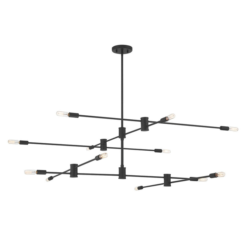 Savoy House 1-7001-12-89 12 Light Chandelier, Matte Black