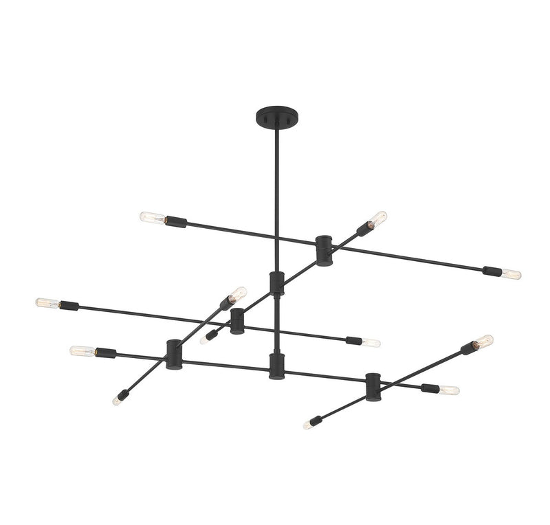 Savoy House 1-7001-12-89 12 Light Chandelier, Matte Black