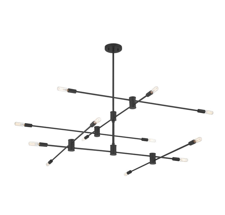 Savoy House 1-7001-12-89 12 Light Chandelier, Matte Black