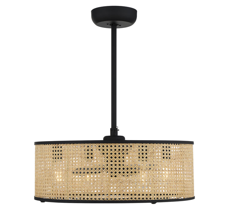 Savoy House 25-FD-1650-89 Four Light Fan D'lier, Matte Black