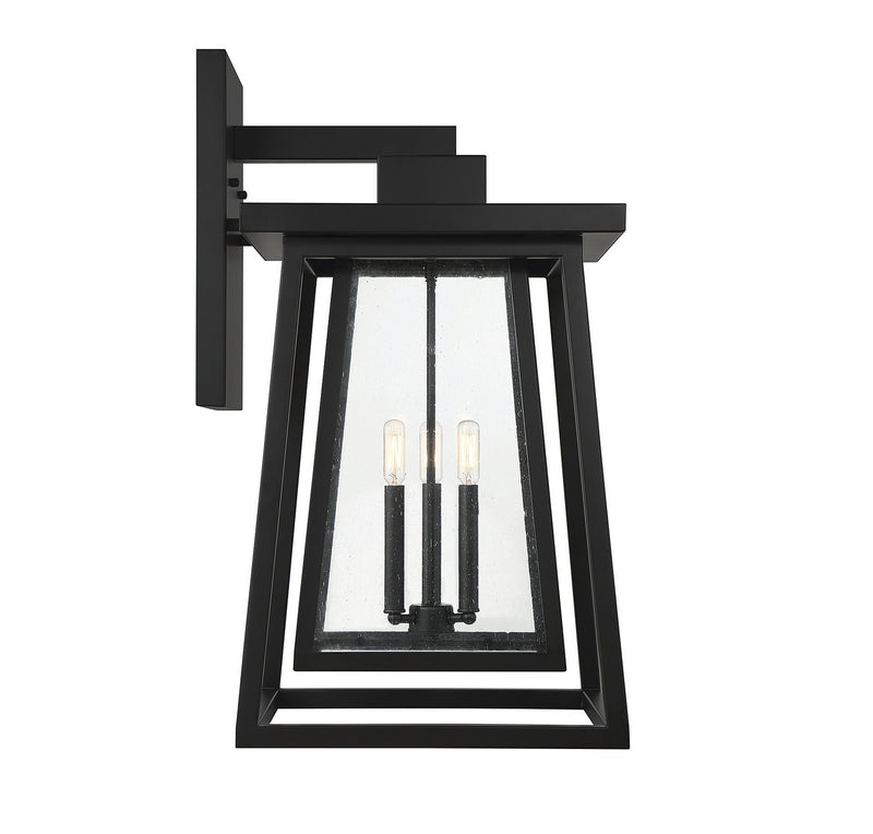 Savoy House 5-2023-BK Three Light Outdoor Wall Lantern, Matte Black