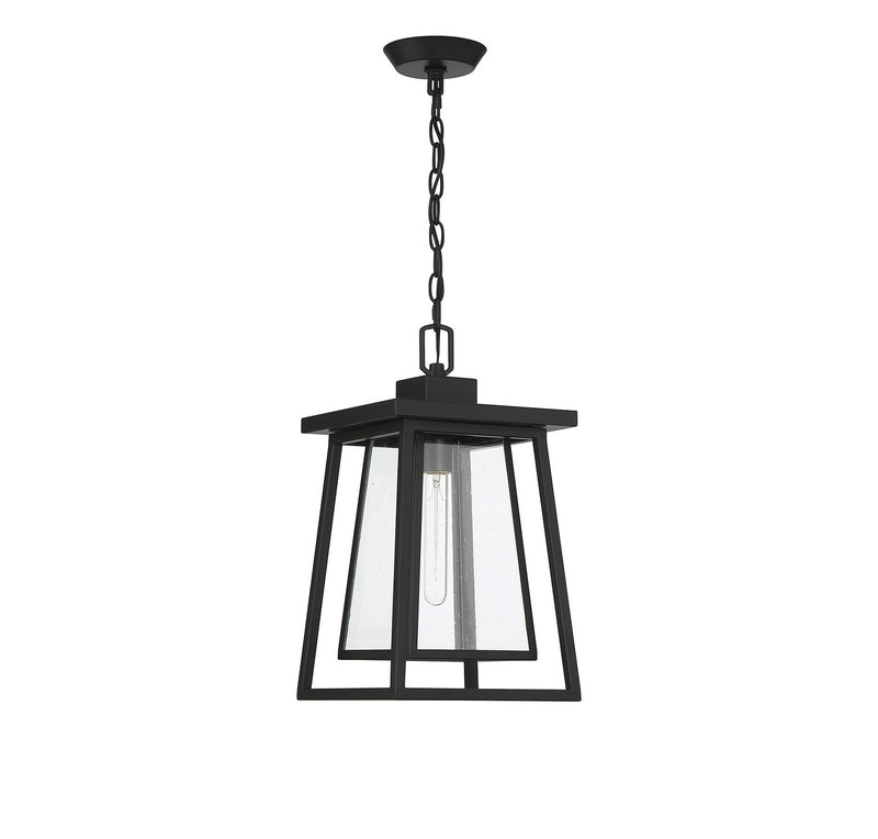 Savoy House 5-2025-BK One Light Outdoor Hanging Lantern, Matte Black