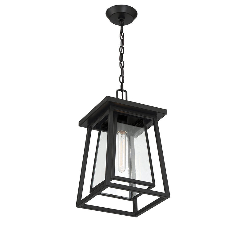 Savoy House 5-2025-BK One Light Outdoor Hanging Lantern, Matte Black