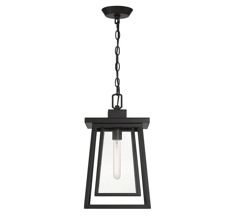 Savoy House 5-2025-BK One Light Outdoor Hanging Lantern, Matte Black