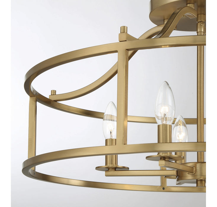 Savoy House 6-1679-5-322 Five Light Semi Flush Mount, Warm Brass