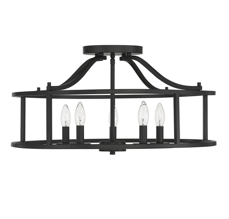 Savoy House 6-1679-5-89 Five Light Semi Flush Mount, Matte Black