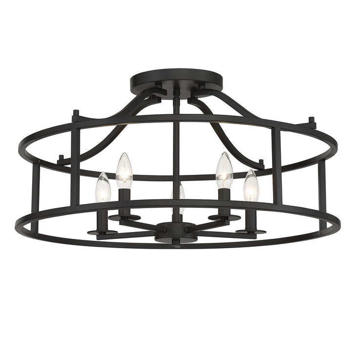 Savoy House 6-1679-5-89 Five Light Semi Flush Mount, Matte Black