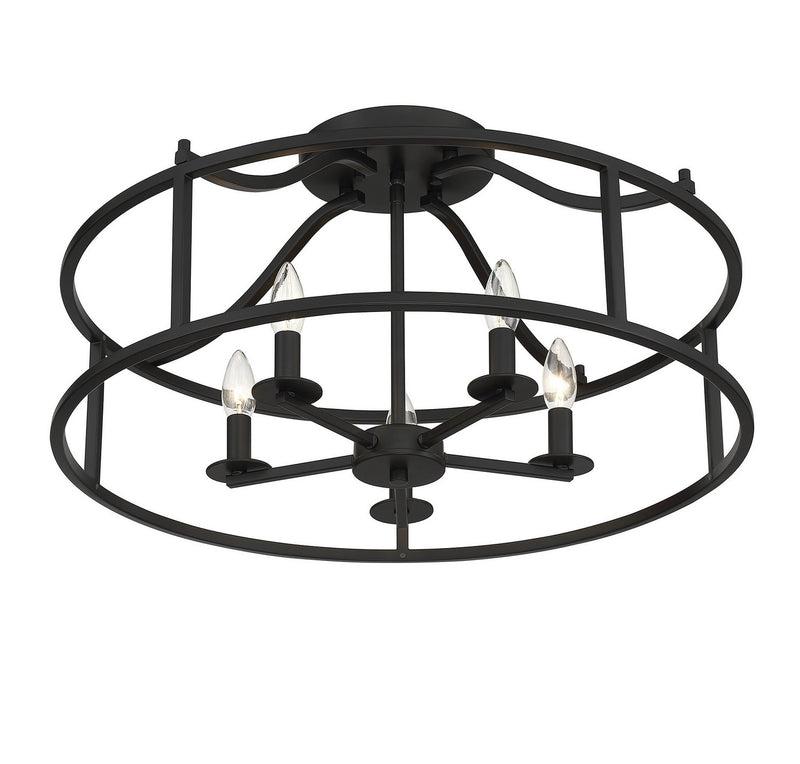 Savoy House 6-1679-5-89 Five Light Semi Flush Mount, Matte Black
