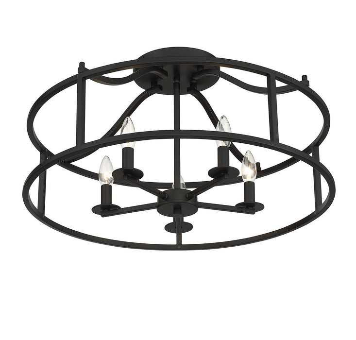 Savoy House 6-1679-5-89 Five Light Semi Flush Mount, Matte Black