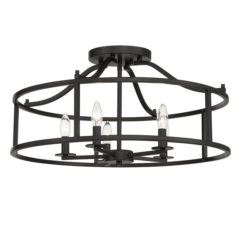 Savoy House 6-1679-5-89 Five Light Semi Flush Mount, Matte Black