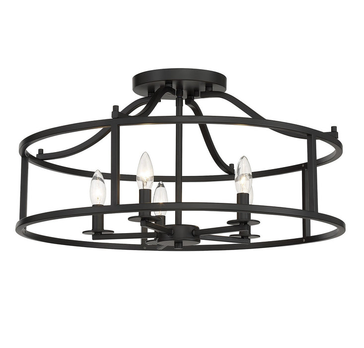 Savoy House 6-1679-5-89 Five Light Semi Flush Mount, Matte Black