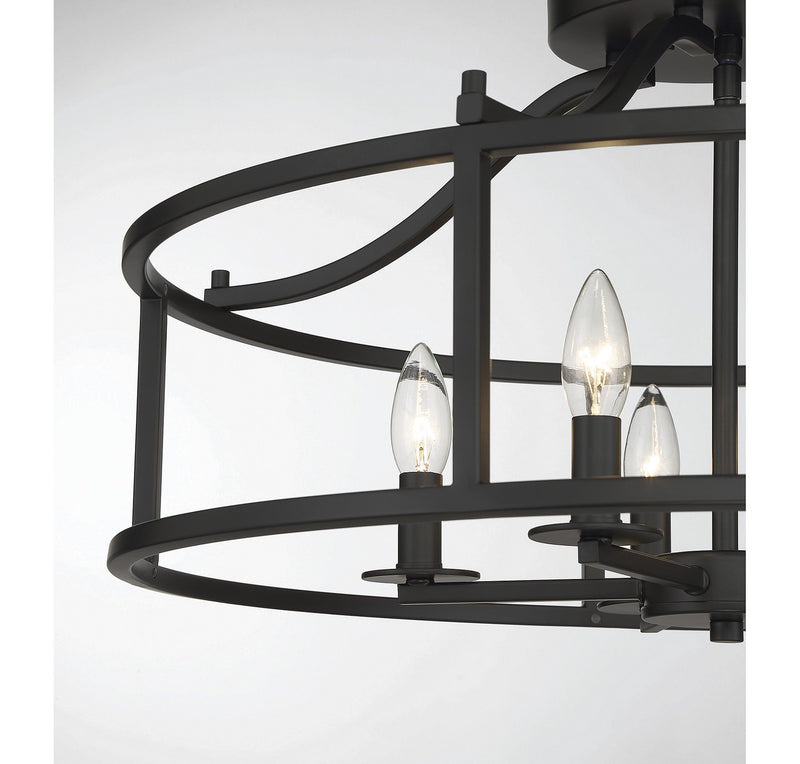 Savoy House 6-1679-5-89 Five Light Semi Flush Mount, Matte Black