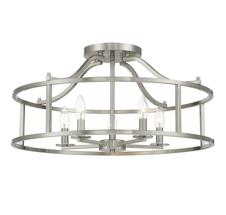 Savoy House 6-1679-5-SN Five Light Semi Flush Mount, Satin Nickel