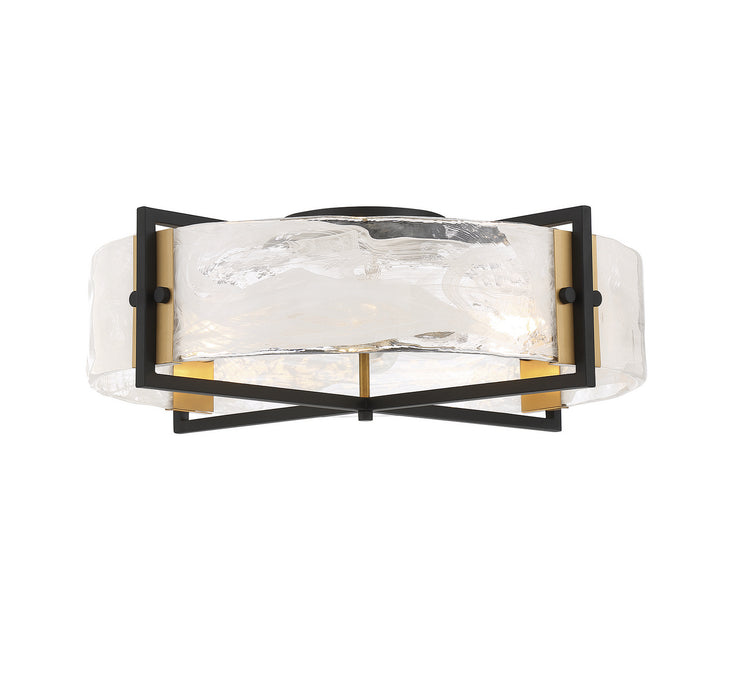 Savoy House 6-1695-4-143 Four Light Semi-Flush Mount, Matte Black with Warm Brass