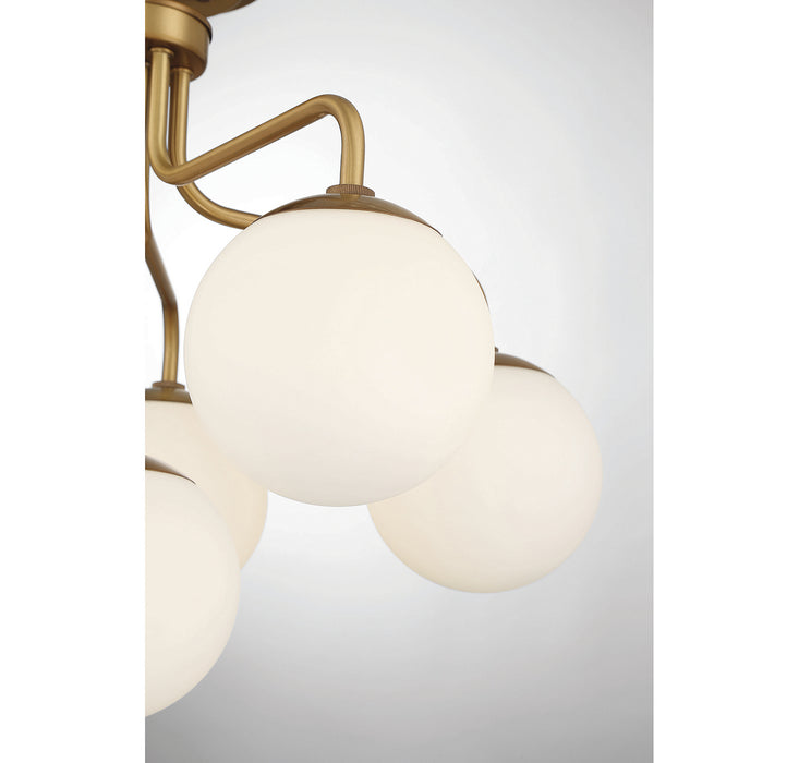 Savoy House 6-1950-6-322 Six Light Semi-Flush Mount, Warm Brass